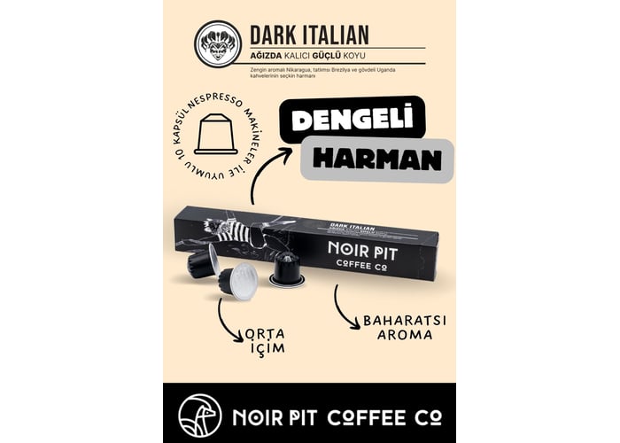 Dark Italian Kapsül Kahve (60 adet) - Noir Pit Coffee