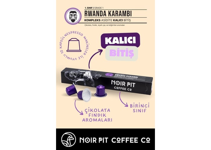 Rwanda Grade-1 Kapsül Kahve (10 adet) - Noir Pit Coffee