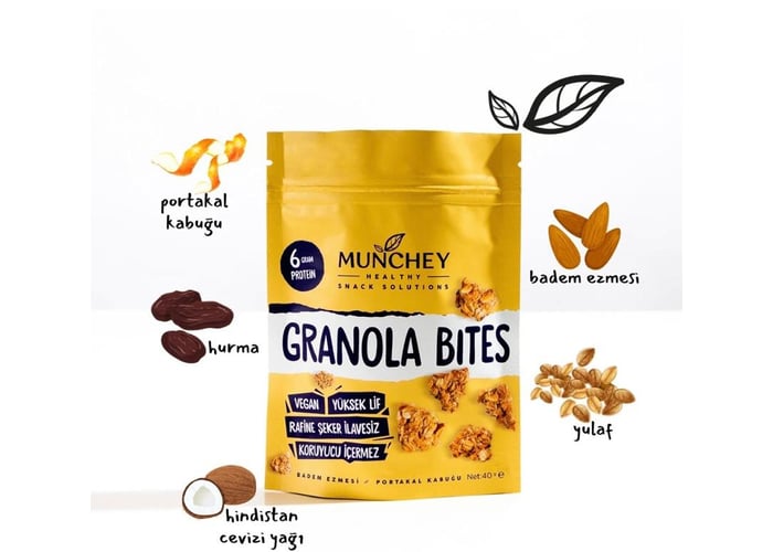 Granola Bites Badem (Katkısız, 40gr) - Munchey Food