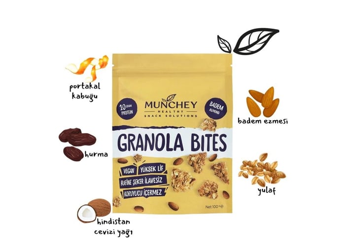 Granola Bites Badem (Katkısız, 100gr) - Munchey Food