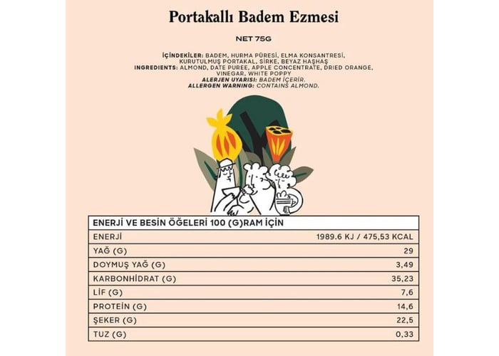 Portakallı Badem Ezmesi (75gr) - Good Wild