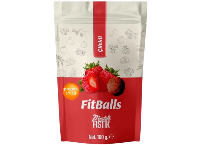 Çilekli Fitballs (100gr) - Mıstık Fıstık