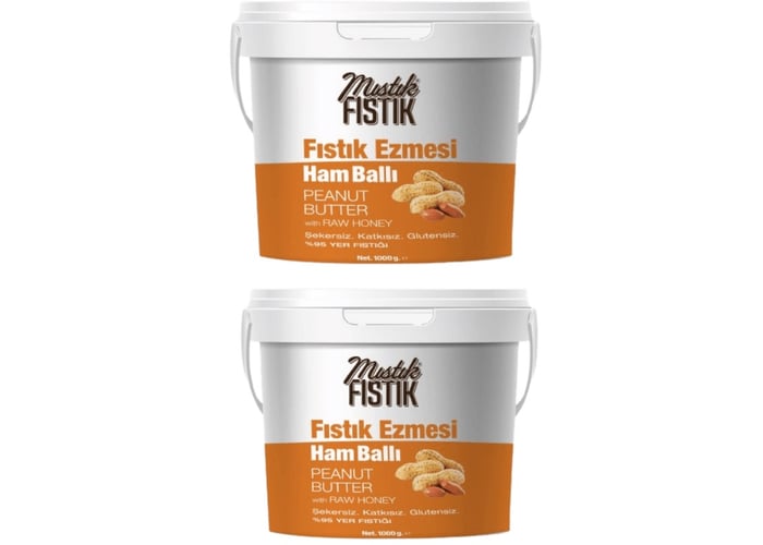 Ballı Fıstık Ezmesi (2kg, Ham Ballı) - Mıstık Fıstık