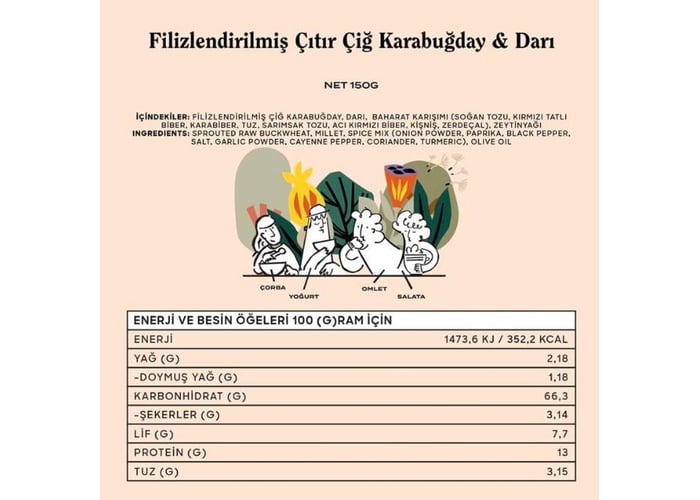 Filizlendirilmiş Çıtır Çiğ Karabuğday Darı (150gr) - Good Wild