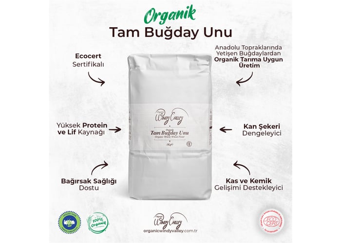 Organik Tam Buğday Unu (2kg) - Windy Valley