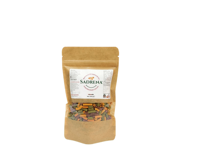 Glutensiz Karışık Sebzeli Makarna (Vegan, Yüksek Protein ve Lif, 200gr) - Sadrena