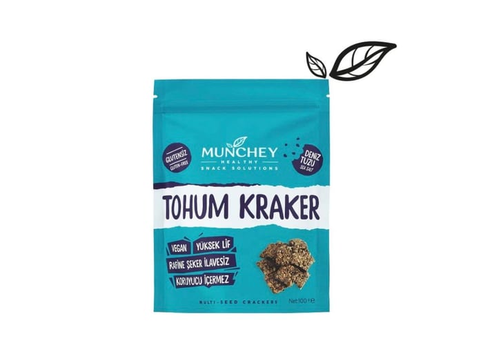 Bol Tohumlu Kraker (Katkısız, Ay Çekirdeği, Susam, Keten, Çiya, Çörek Otu, 100g) - Munchey Food