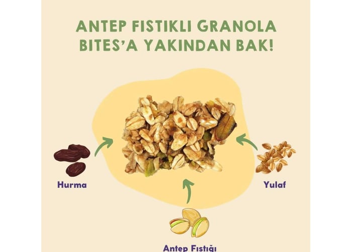 Antep Fıstıklı Granola Bites (Katkısız, 100gr) - Munchey Food