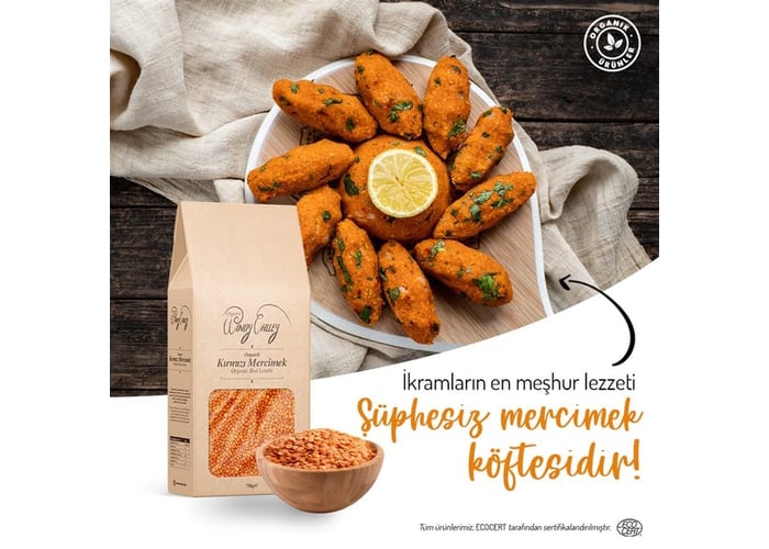 Organik Yerli Kırmızı Mercimek (750gr) - Windy Valley