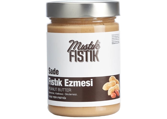 Sade Fıstık Ezmesi (600gr, %100 Yer Fıstığı) - Mıstık Fıstık