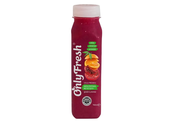 Nar ve Portakal Suyu Karışımı (%100 Meyve, Taze Sıkılmış, 250ml) - Only Fresh