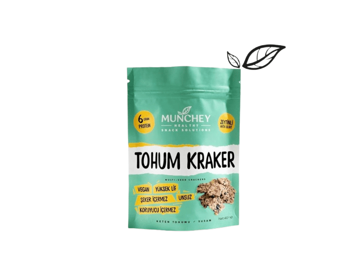 Zeytinli ve Bol Tohumlu Kraker (Katkısızdır, 40gr) - Munchey Food