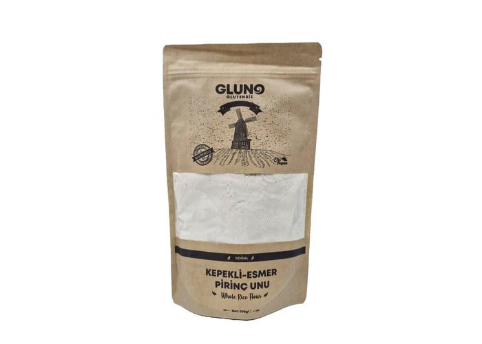 Glutensiz Kepekli Esmer Pirinç Unu (500gr) - Gluno Glutensiz