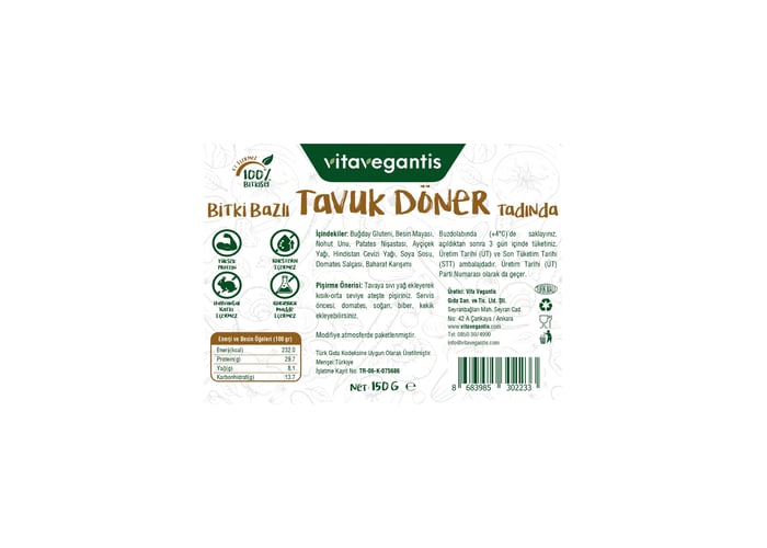 Vegan Tavuk Döner (150gr) - Vita Vegantis