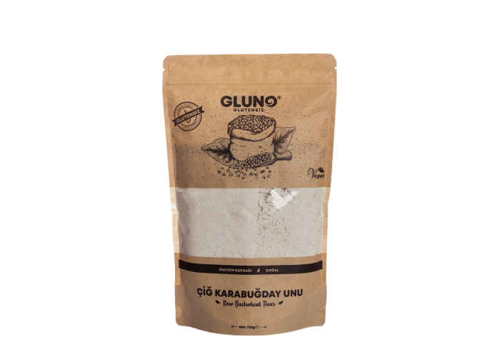 Glutensiz Çiğ Karabuğday Unu (750gr) - Gluno Glutensiz