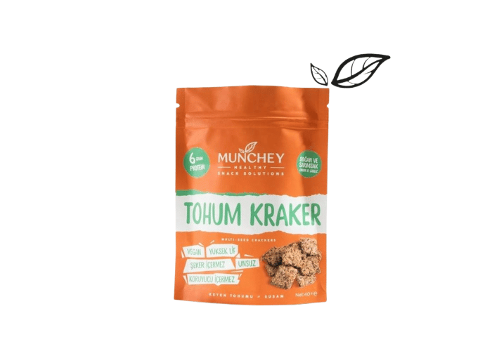 Soğan ve Sarımsaklı, Bol Tohumlu Kraker (Katkısız, 40gr) - Munchey Food