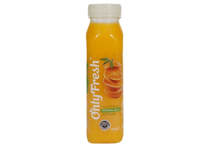 PortakalSuyu (%100 Portakal, Taze Sıkılmış, 250ml) - Only Fresh